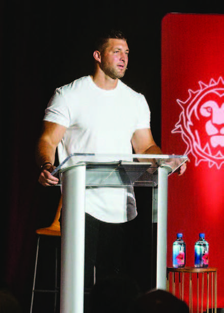 Tebow spoke to the crowd of nearly 600 at Restored ‘23 about being a man of faith in the sports world.